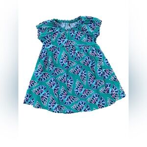 Tea Collection Size 3 Teal Mosaic Print Butterfly Dress